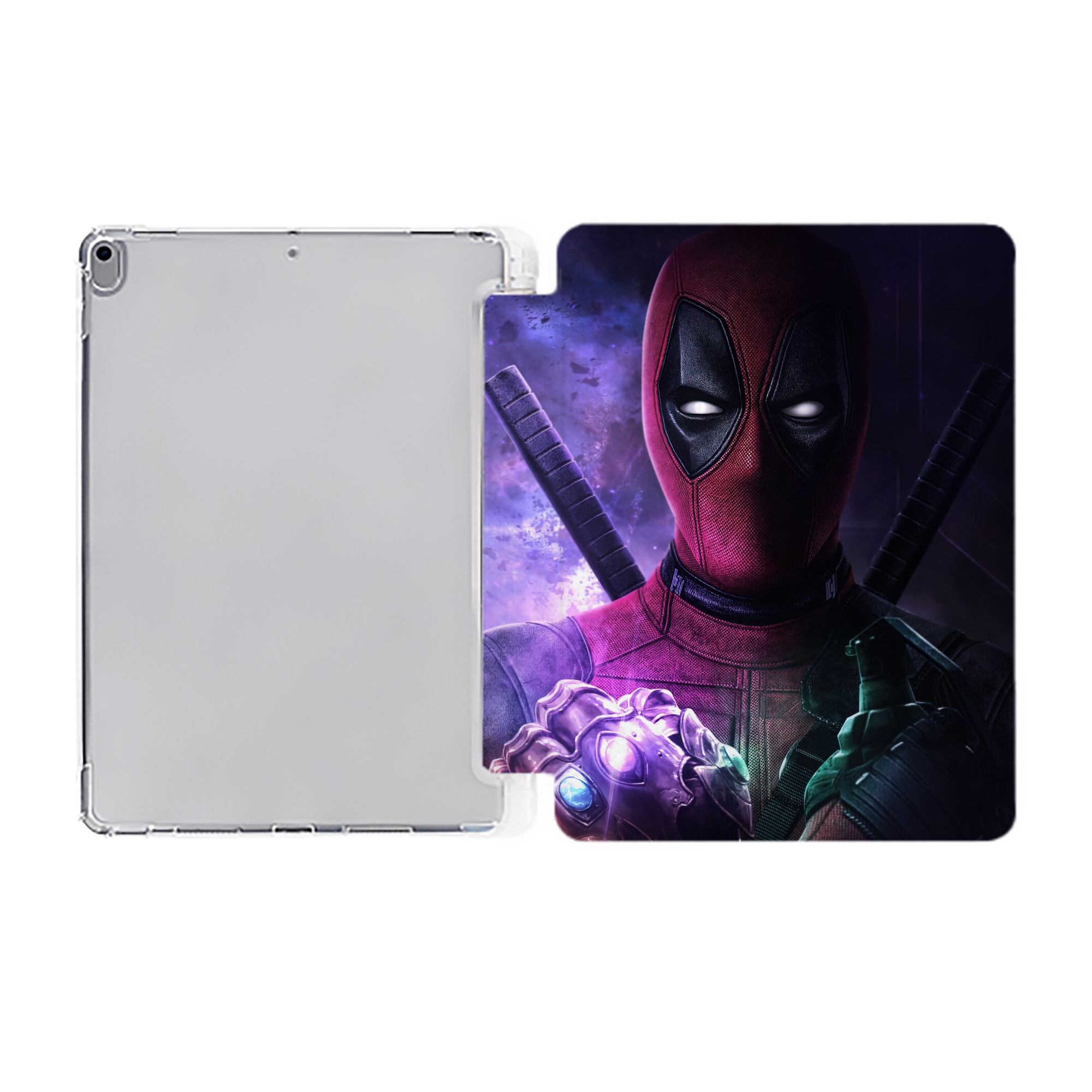 （画像用） Deadpool デッドプール IPad ケース ペン収納付き 三つ折りスタンド PUレザー×シリコン 対応機種9.5/10.5/10.9インチ